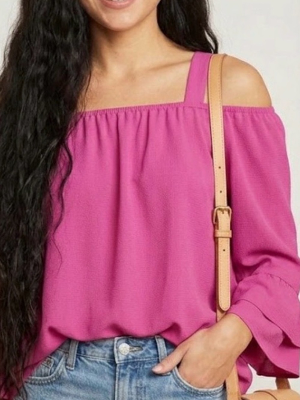 New  Off-Shoulder Ruffle Sleeve loose fit blouse M